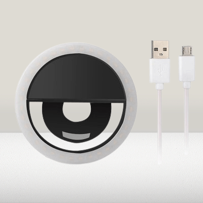 Anneau selfie lumineux - SelfieRingLight™ - Noir - Branche ton Univers !