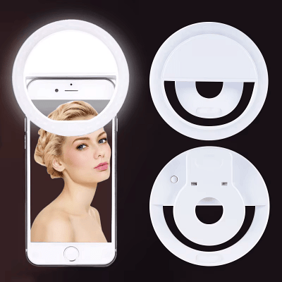 Anneau selfie lumineux - SelfieRingLight™ - Blanc - Branche ton Univers !