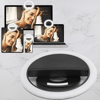 Anneau selfie lumineux - SelfieRingLight™ - Noir - Branche ton Univers !