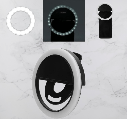 Anneau selfie lumineux - SelfieRingLight™ - Noir - Branche ton Univers !