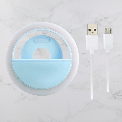 Anneau selfie lumineux - SelfieRingLight™ - Bleu - Branche ton Univers !